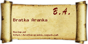 Bratka Aranka névjegykártya