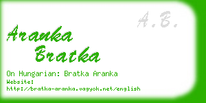 aranka bratka business card